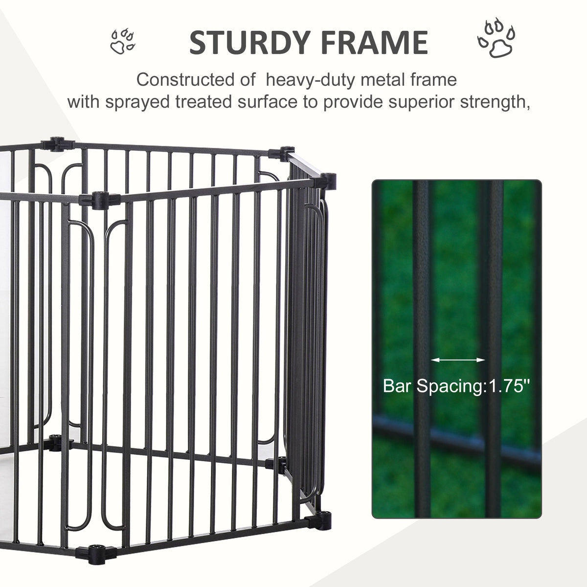Dog Playpen with Door & Removable Cover for Small & Most Medium Sized Dogs Indoor & Outdoor Use, 47" H