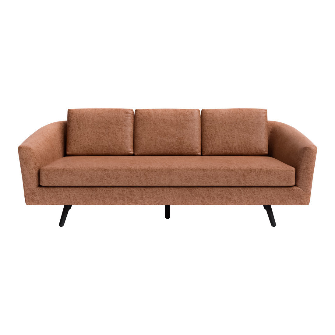 The Harrow – Brown Faux Leather Sofa