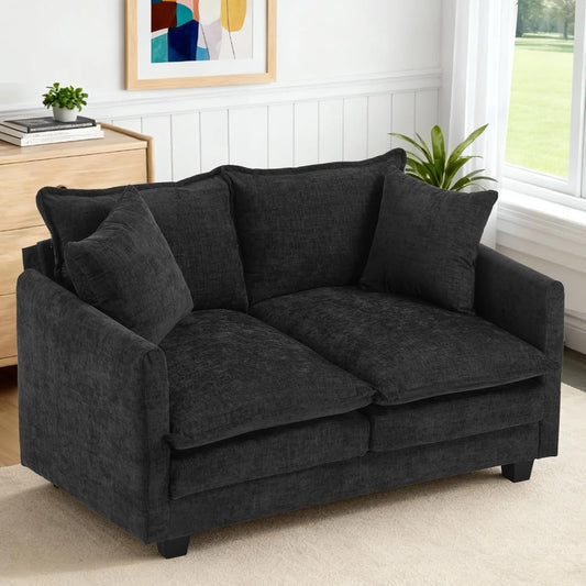 Berk Furniture Outlet Loveseat Sofa Cloud Couch 50 Inch Modern 2 Seat Deep Seat Sofa with Pillows