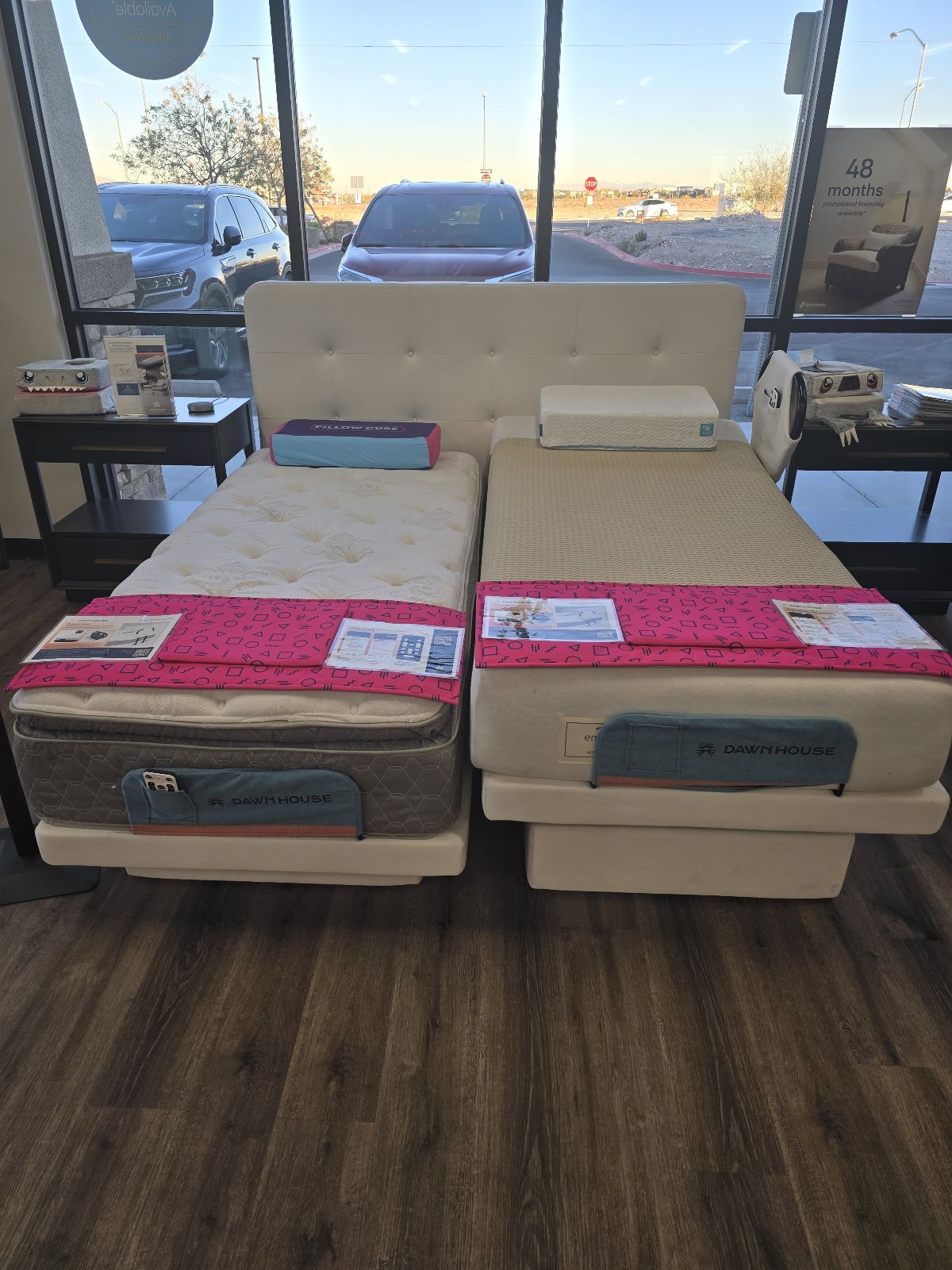 The Dawn House Bed - Adjustable Base Split King Ivory - Floor Model