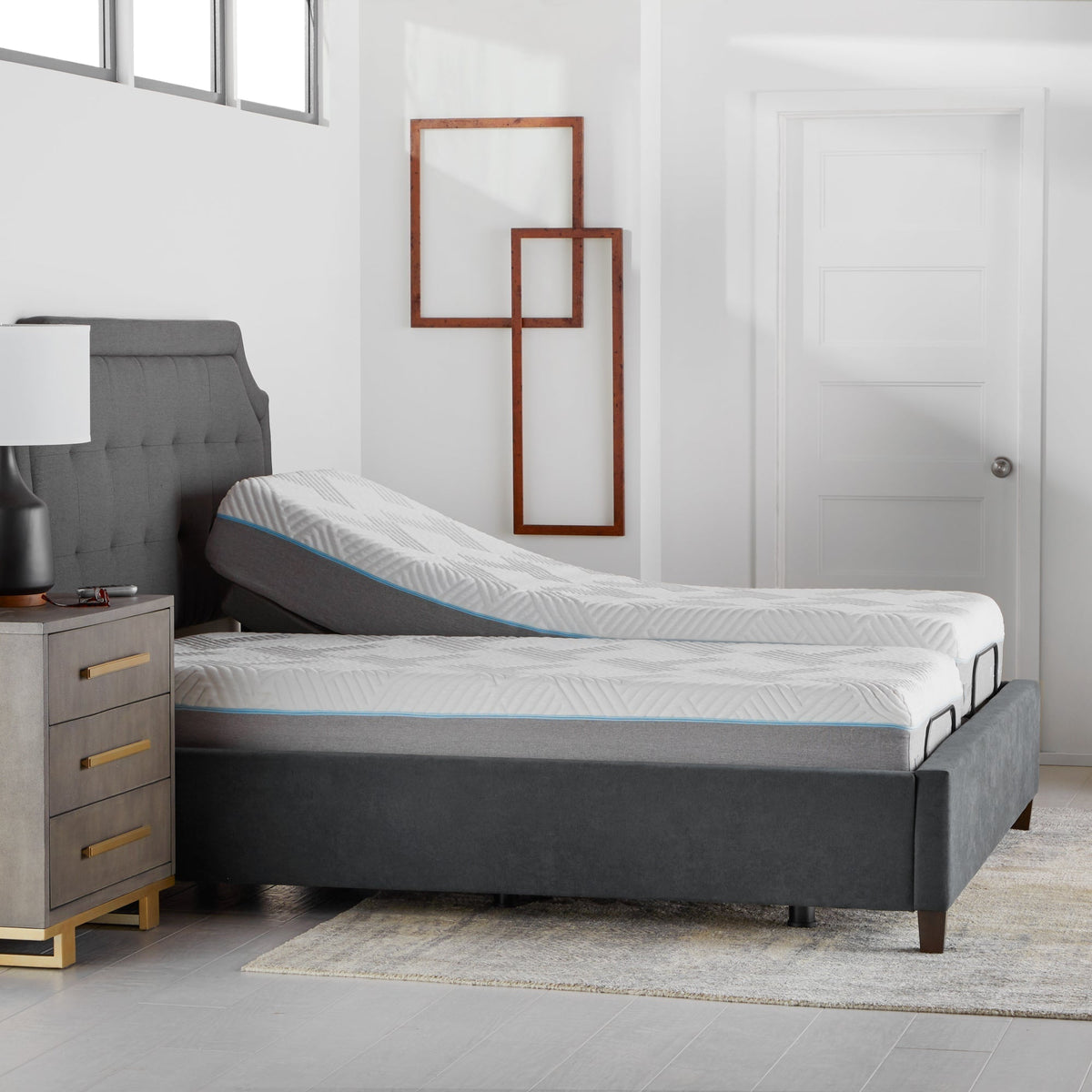 Malouf E455 Smart Adjustable Bed Base - Independent Head & Foot Tilt
