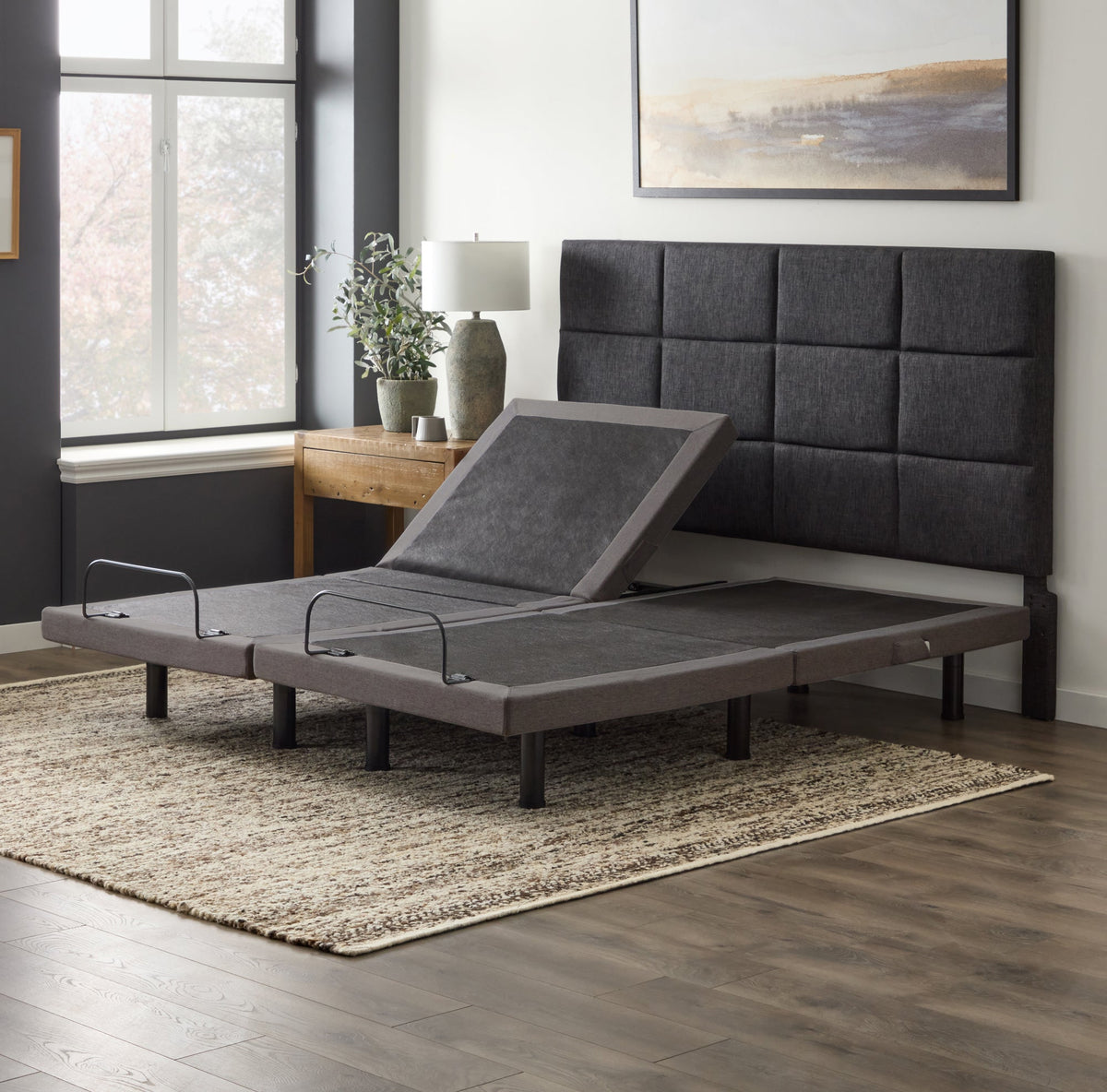 Malouf M455 Smart Adjustable Bed Base - App-Controlled with Massage