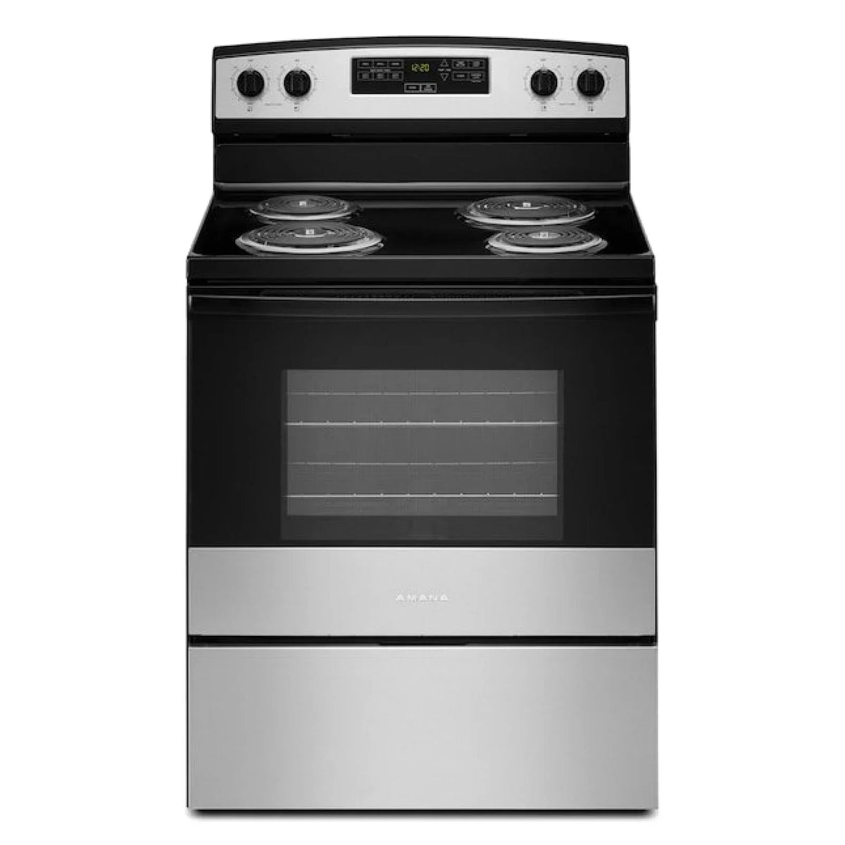 Amana 30-Inch 4.8 Cu. Ft. Freestanding Electric Range, Stainless Steel