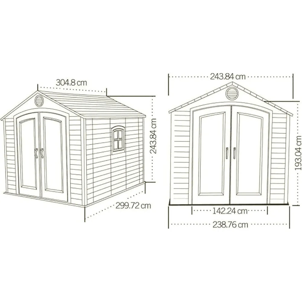Lifetime 8 ft. x 10 ft. Outdoor Plastic Storage Shed with Floor and Windows (Model 60238)