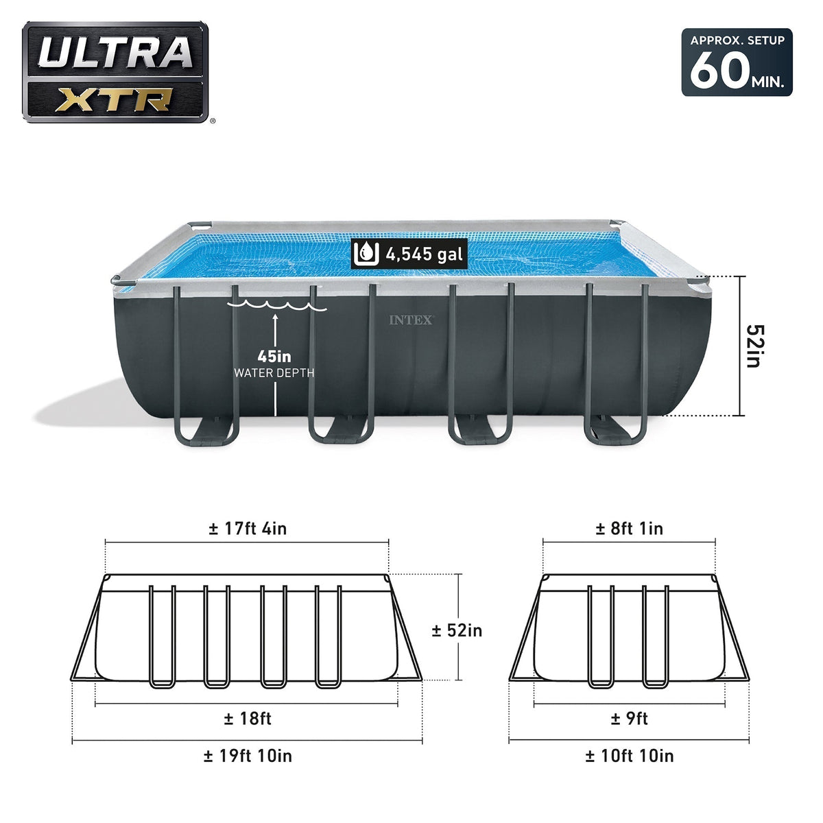 INTEX 18' x 9' x 53" Ultra XTR Frame Pool, Cover, Cooler, and Float (2 Pack) image 2