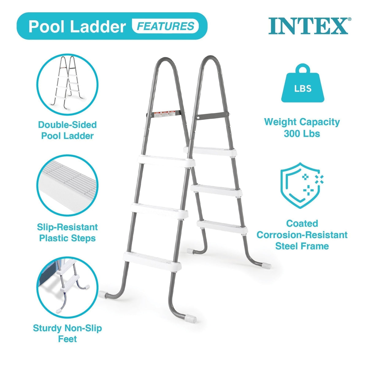 Intex 12'x30" Swimming Pool w/ Pump, Pool Ladder for 42” Wall, & 12’ Cover image 5