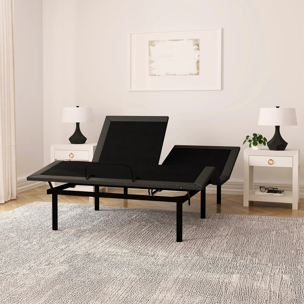 Rize Split Head Adjustable Bed Base - Dual Foot Positioning - 850 lb Capacity.