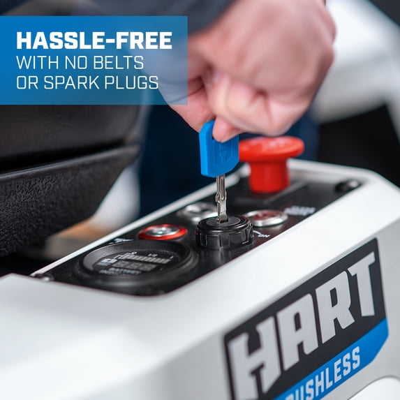 HART 80-Volt 30-Inch Lithium-Ion Electric Riding Lawn Mower Kit with Super Charger (H80RM011)