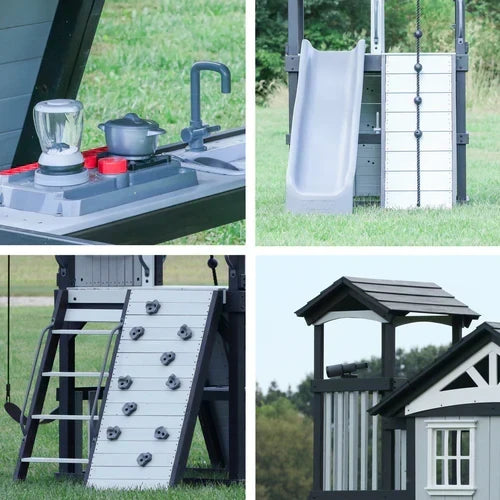 Whispering Point Outdoor Wooden Swing Set with Shipping Assembly Included