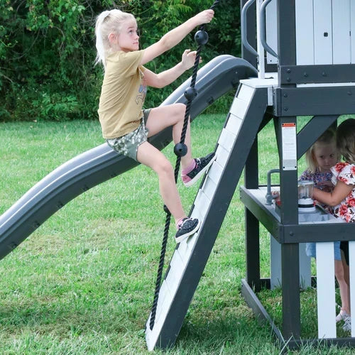 Whispering Point Outdoor Wooden Swing Set with Shipping Assembly Included