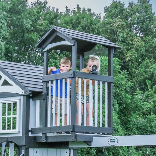 Whispering Point Outdoor Wooden Swing Set with Shipping Assembly Included