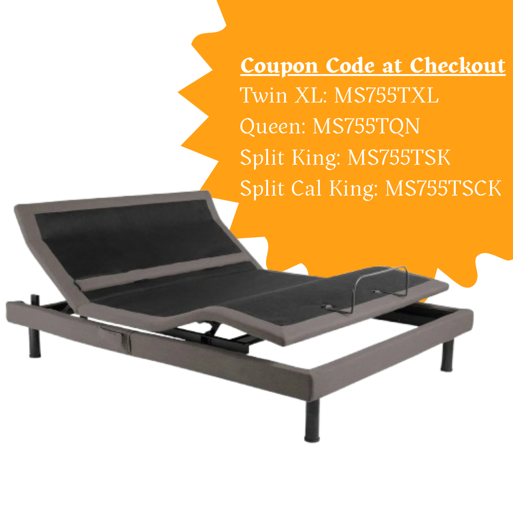 Malouf S755 Smart Adjustable Bed Base - Reach Assist™ & Lumbar Support
