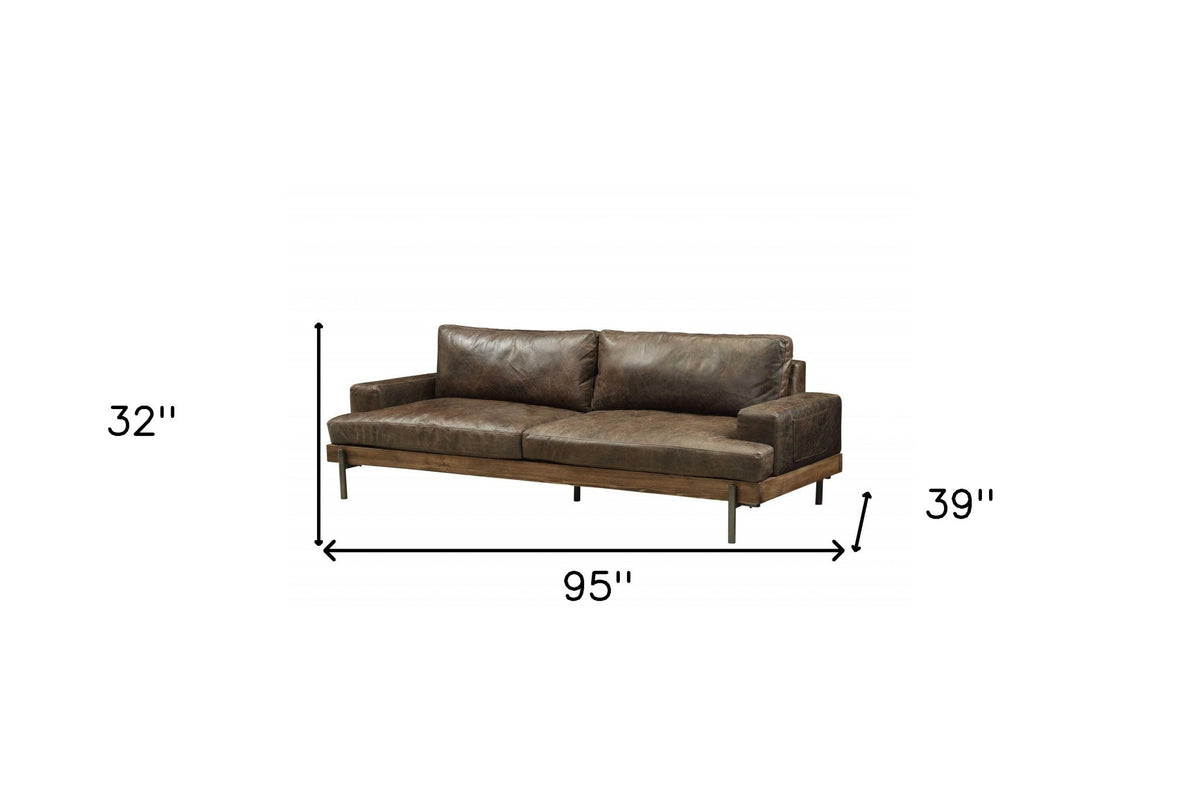 Comstock Leather Sofa - Chocolate