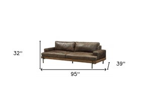 Comstock Leather Sofa - Chocolate