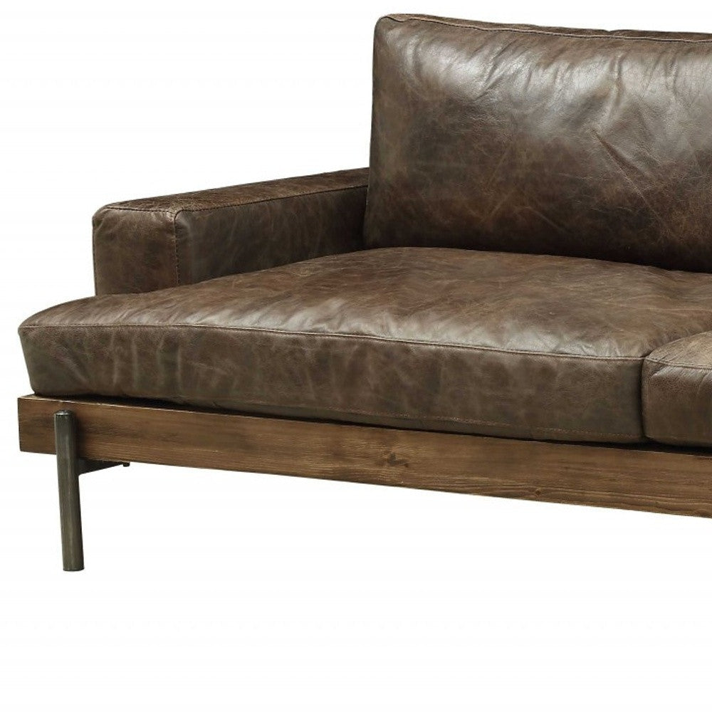 Comstock Leather Sofa - Chocolate