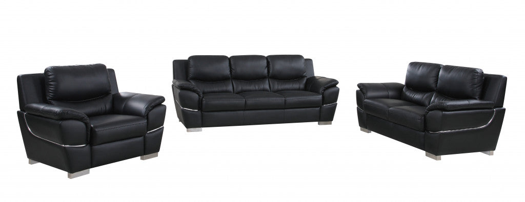 Hamilton Leather Seating Set – Black
