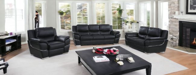 Hamilton Leather Seating Set – Black
