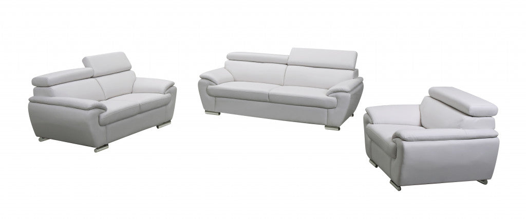 Sterling Leather Seating Set – White