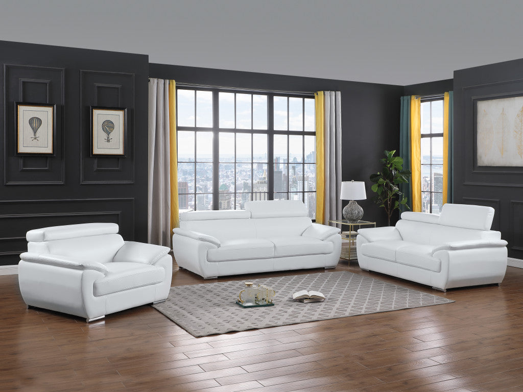 Sterling Leather Seating Set – White