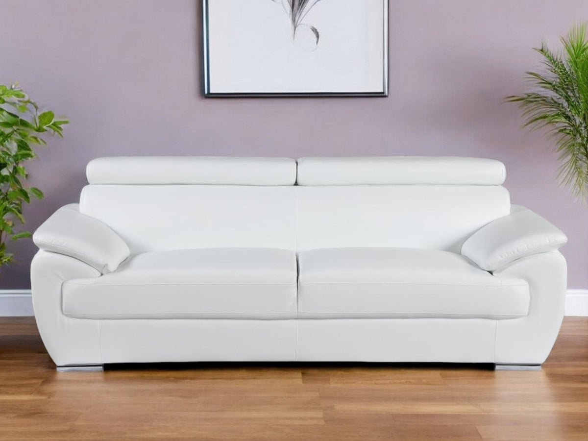 Sterling Leather Sofa – White
