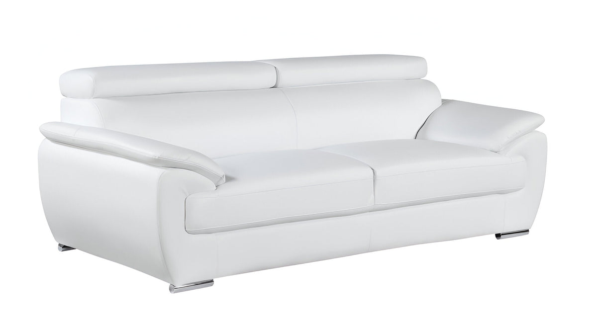 Sterling Leather Sofa – White