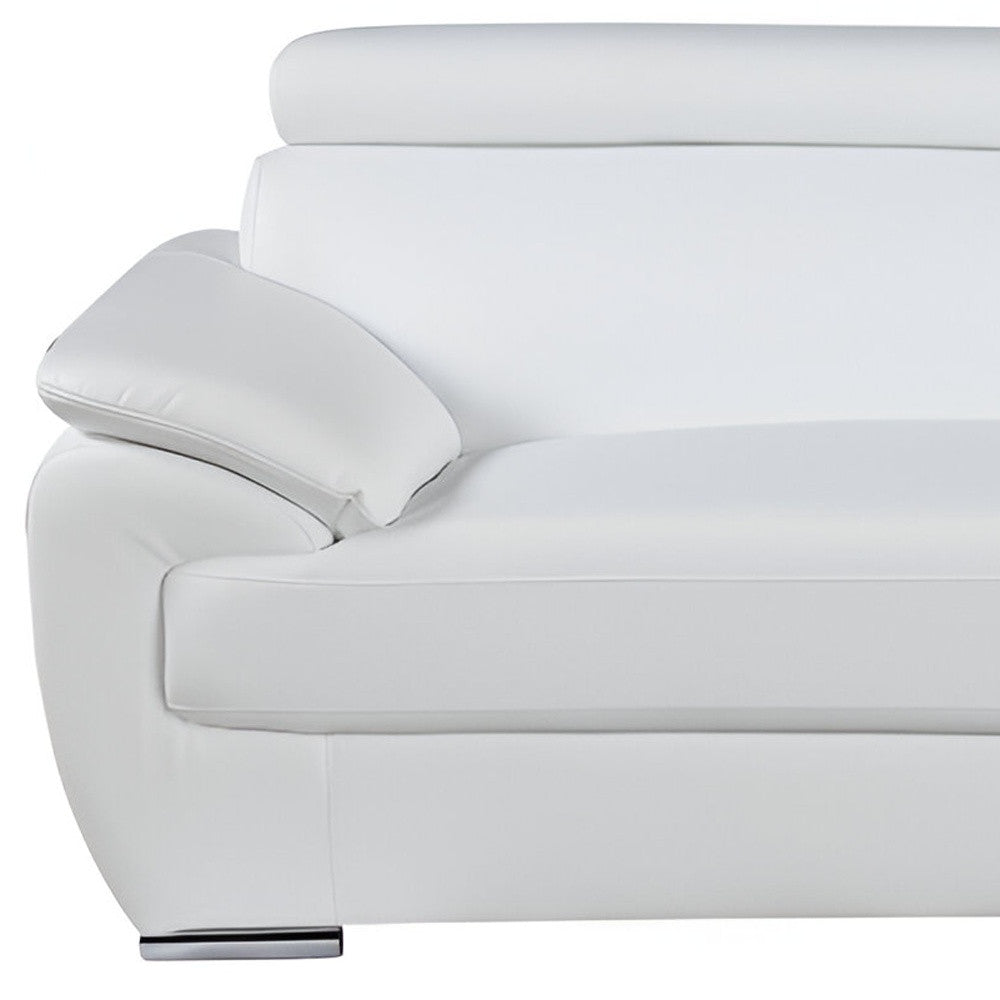 Sterling Leather Sofa – White