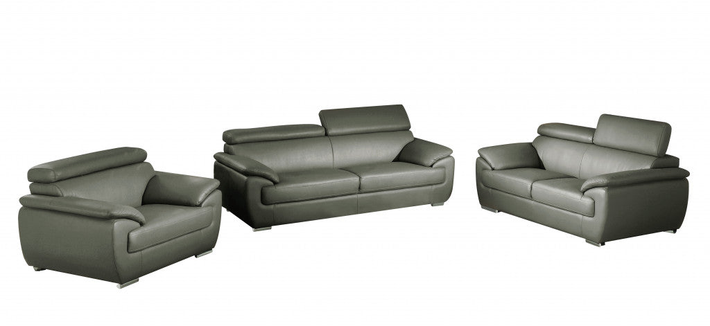 Carter Leather Seating Set – Gray