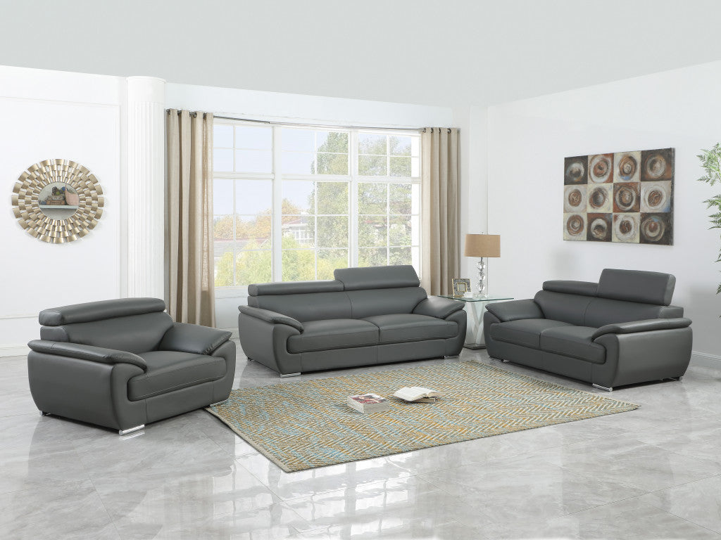 Carter Leather Seating Set – Gray