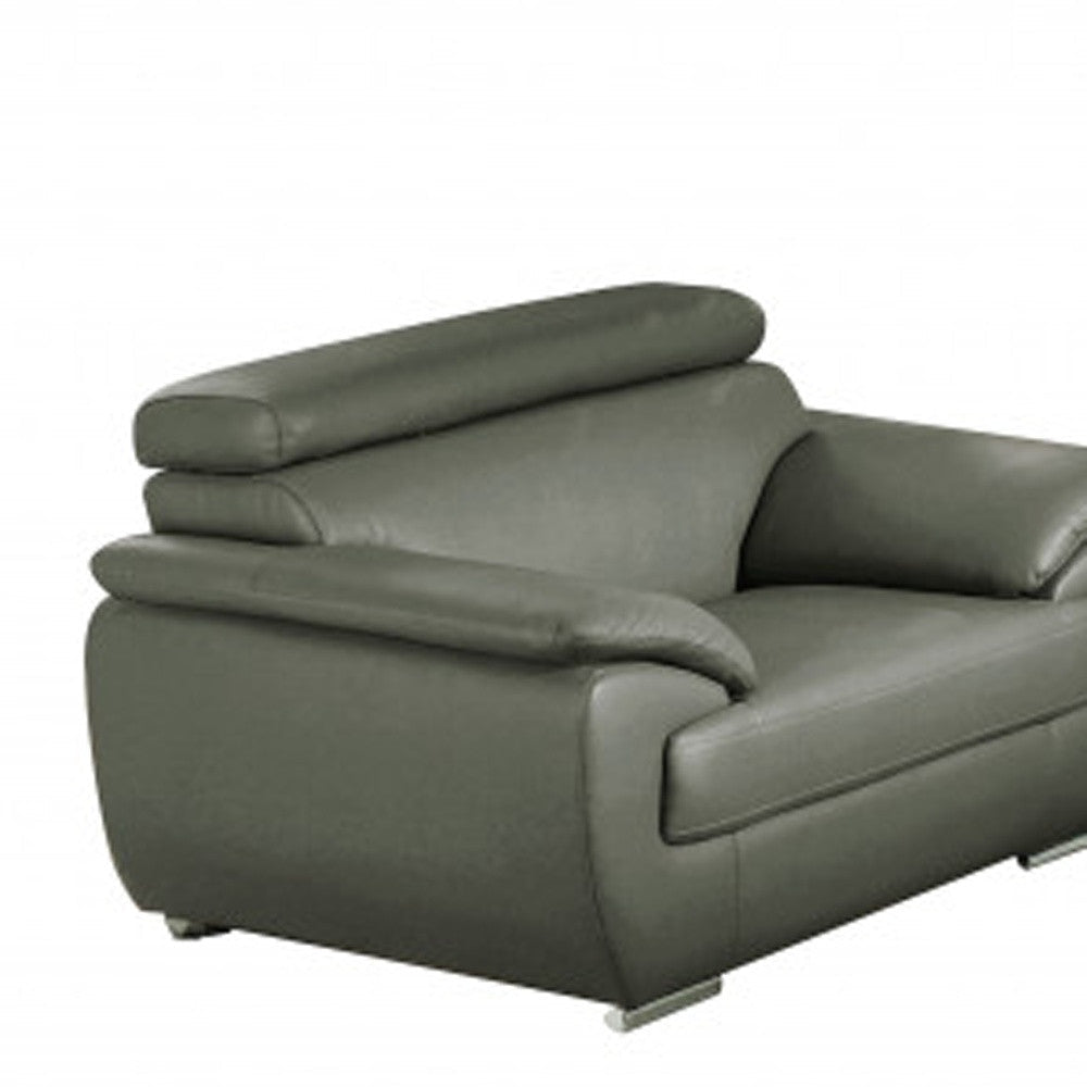 Carter Leather Seating Set – Gray