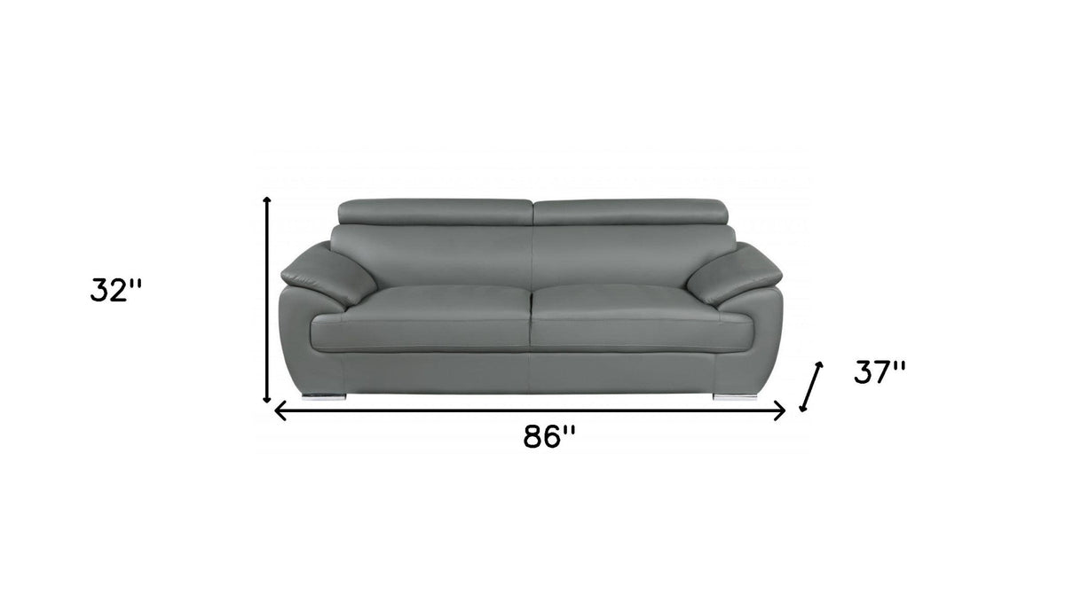 Carter Leather Sofa – Gray