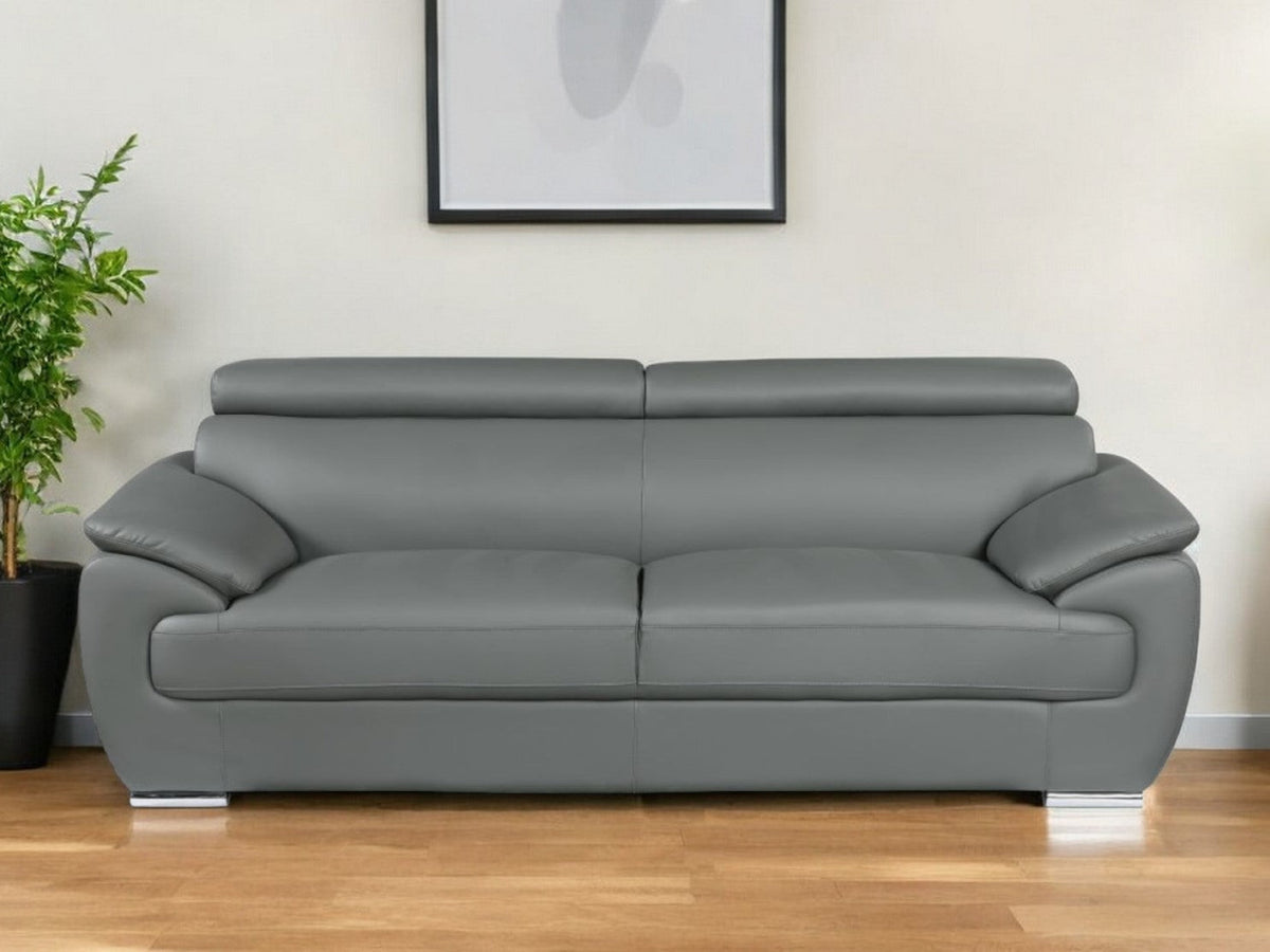 Carter Leather Sofa – Gray