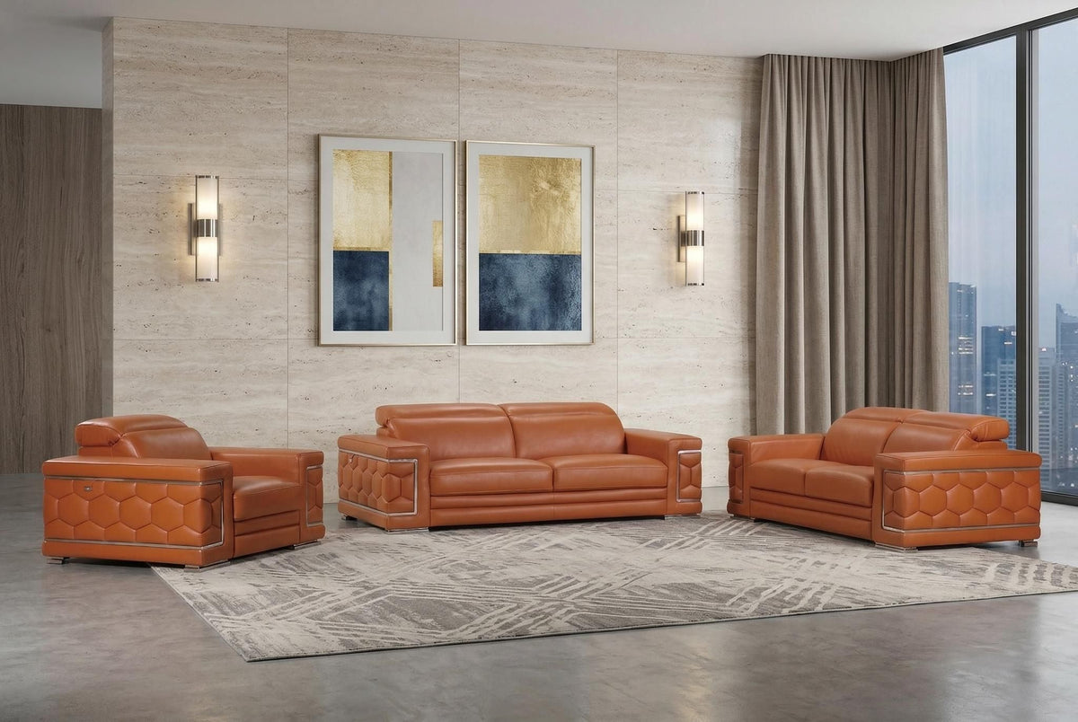 Monaco Leather Seating Set – Camel