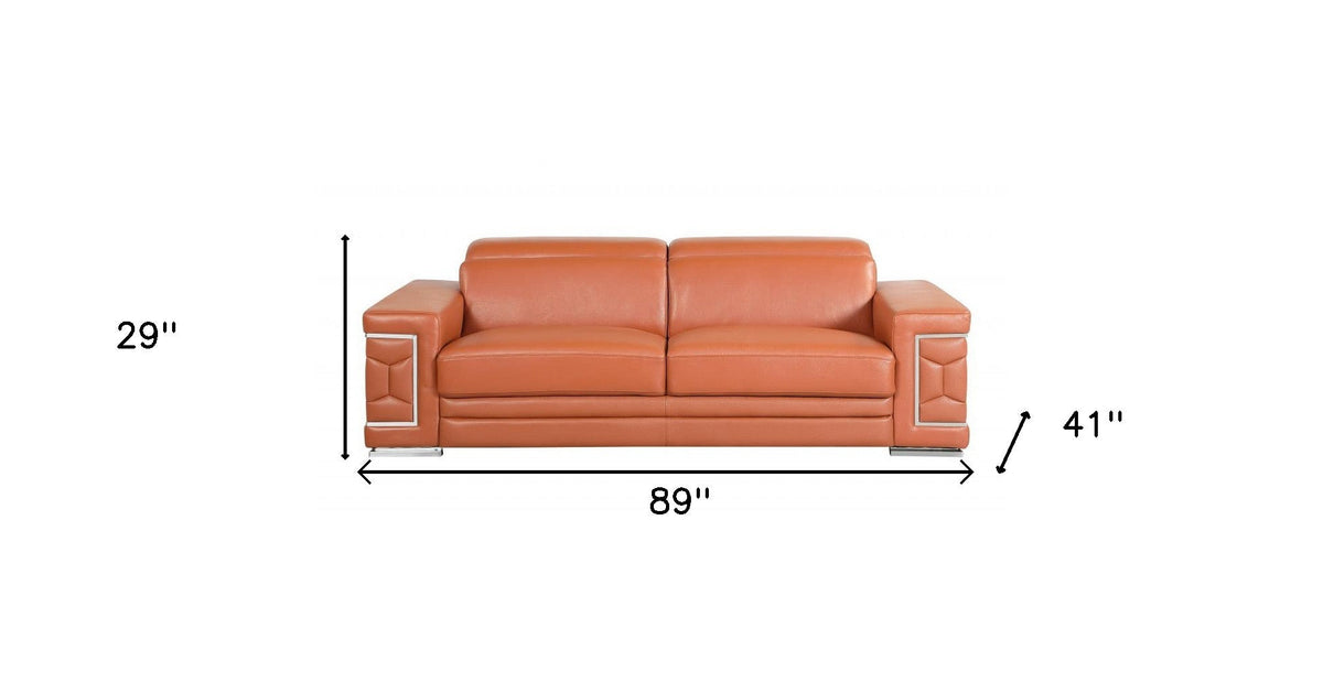 Monaco Leather Sofa – Camel