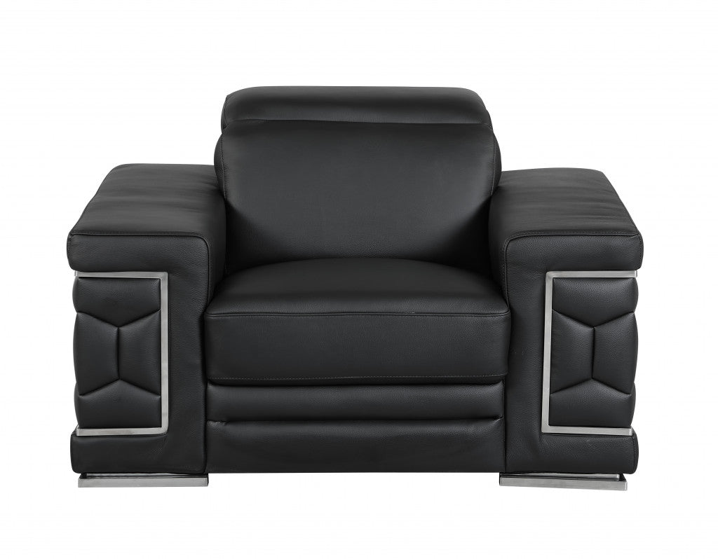 Milan Leather Seating Set – Black