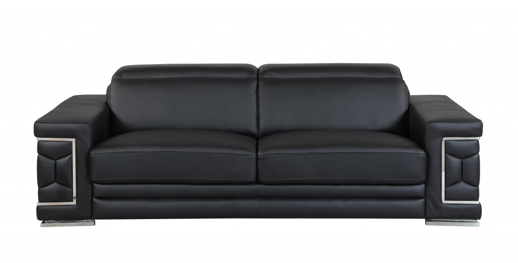 Milan Leather Seating Set – Black