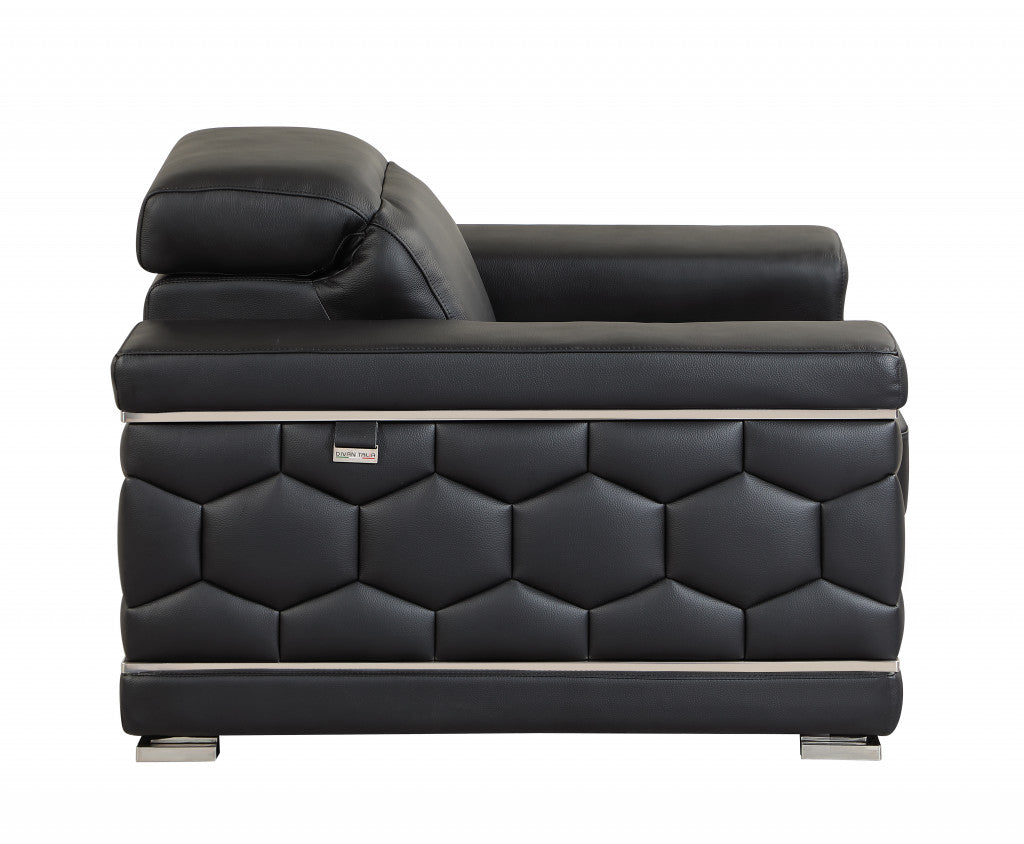 Milan Leather Seating Set – Black