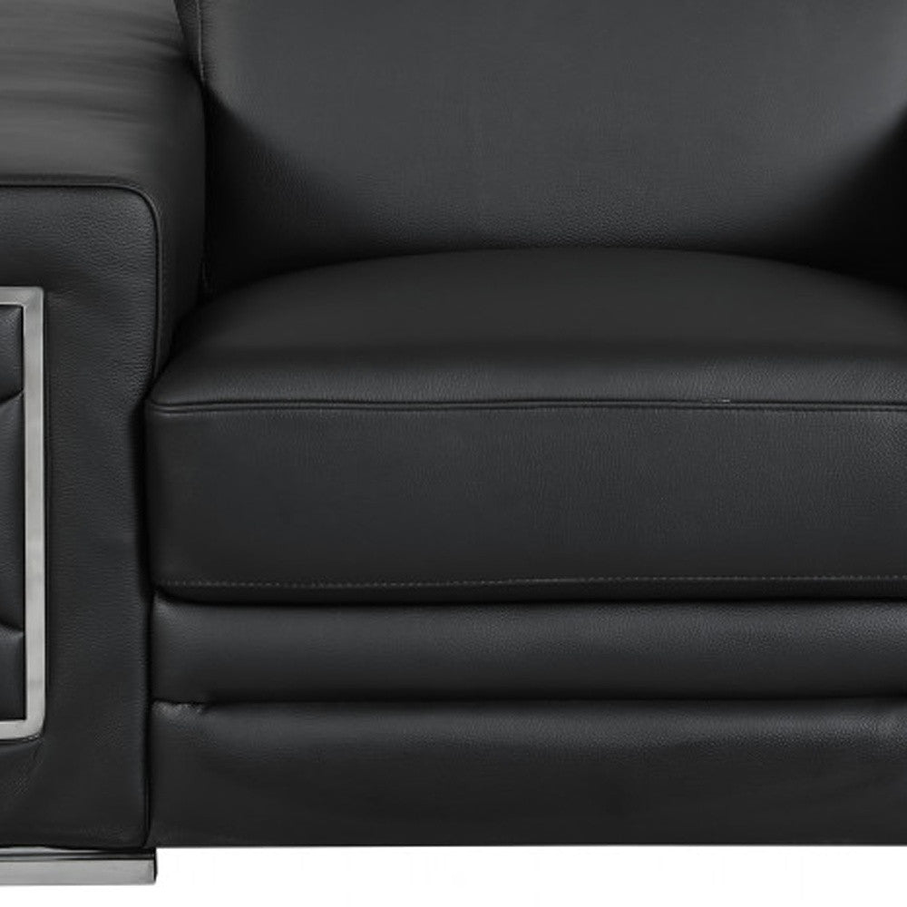 Milan Leather Seating Set – Black