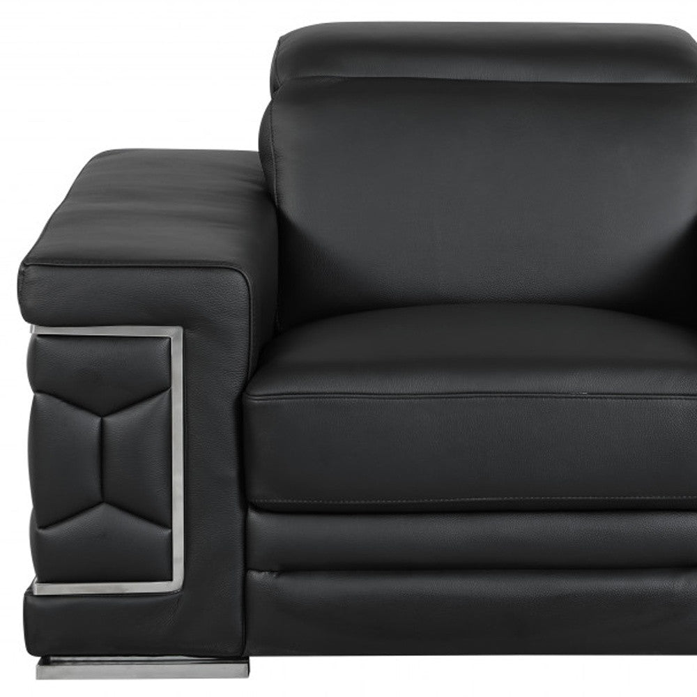 Milan Leather Seating Set – Black