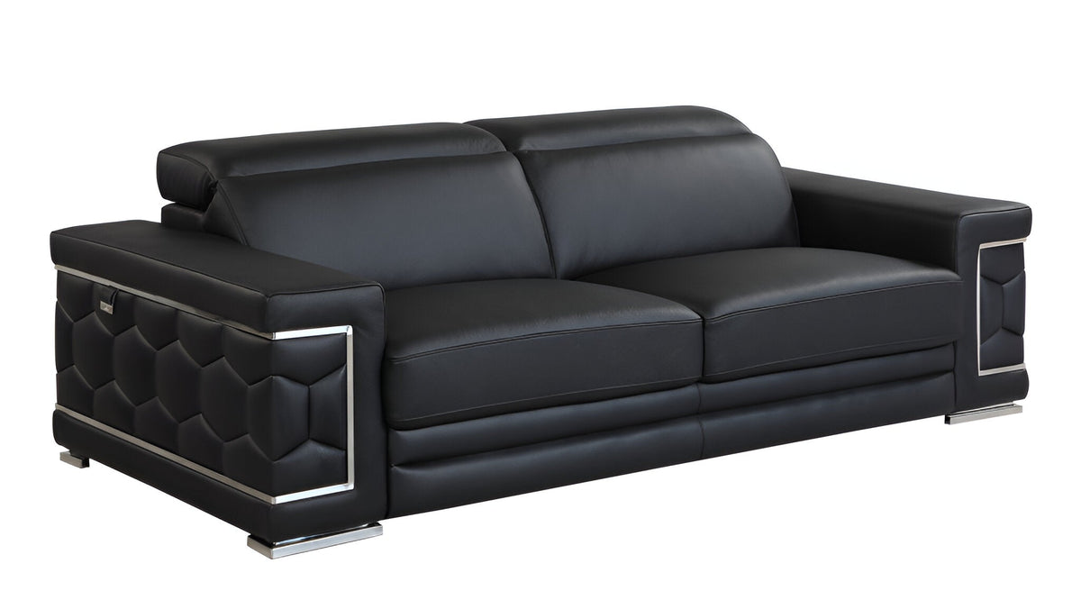 Milan Leather Sofa - Black
