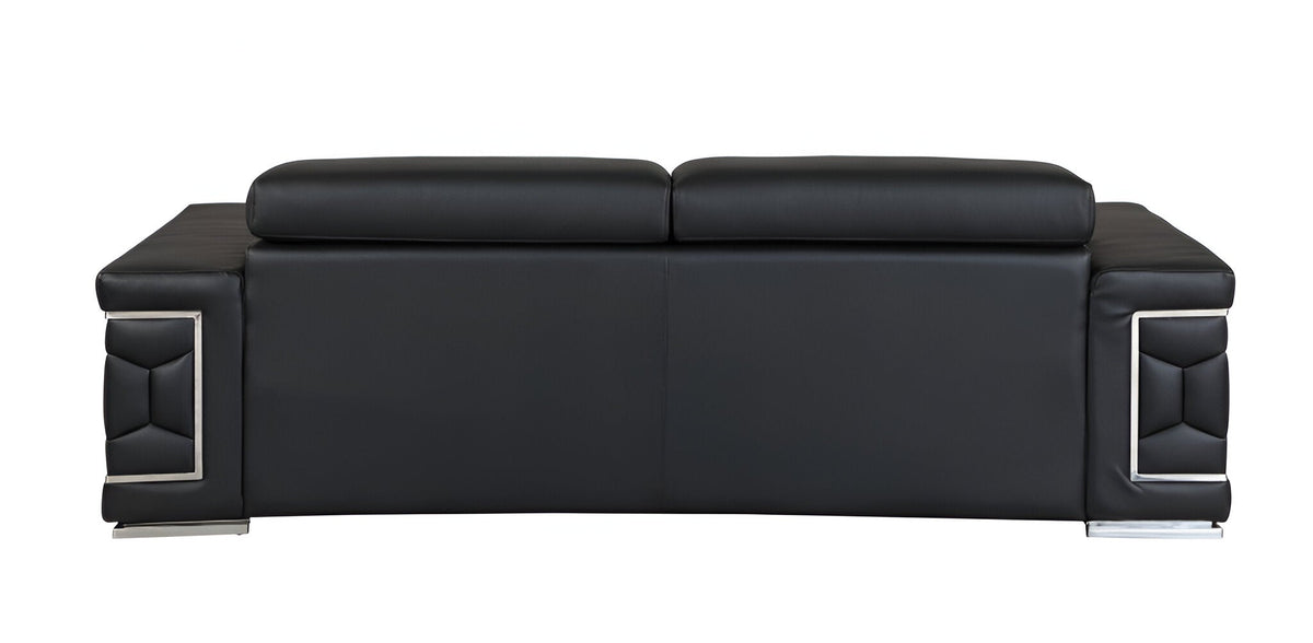 Milan Leather Sofa - Black