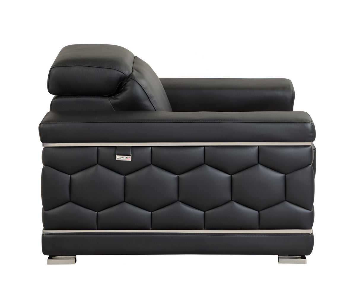 Milan Leather Sofa - Black