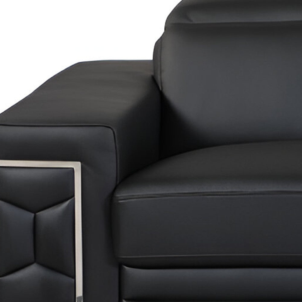 Milan Leather Sofa - Black