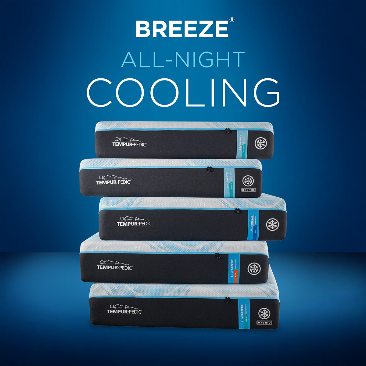 Tempur-Pedic® ProBreeze® 12" Medium Hybrid Mattress - 5° Cooling Support