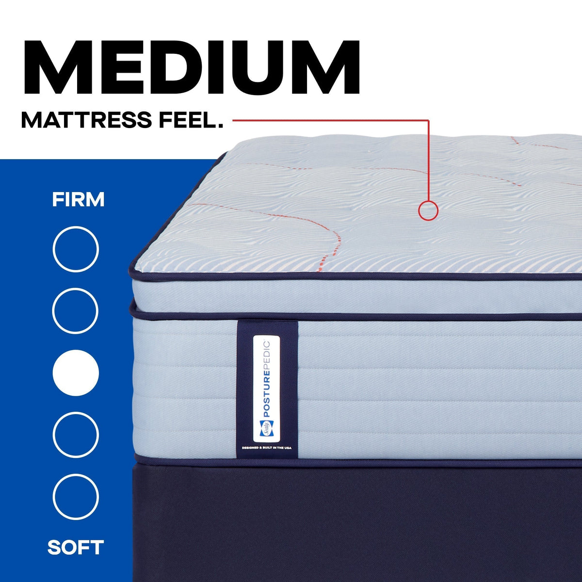Sealy Posturepedic Spring Medina II 14" Medium Euro Pillowtop Mattress