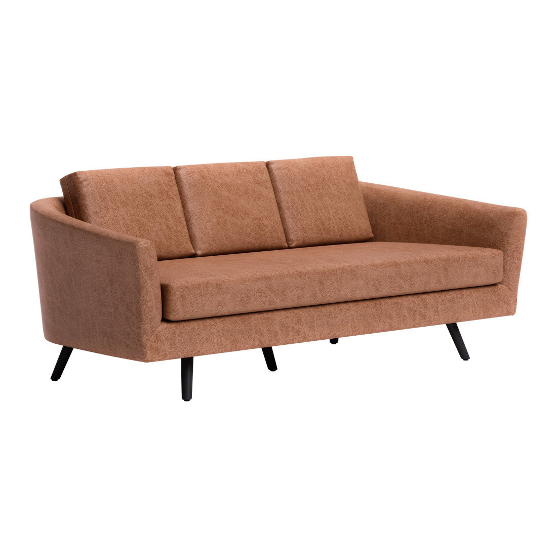 The Harrow – Brown Faux Leather Sofa