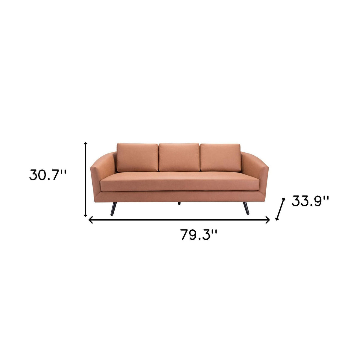 The Harrow – Brown Faux Leather Sofa