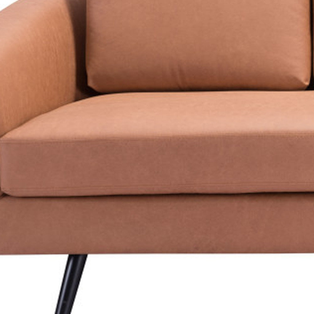 The Harrow – Brown Faux Leather Sofa