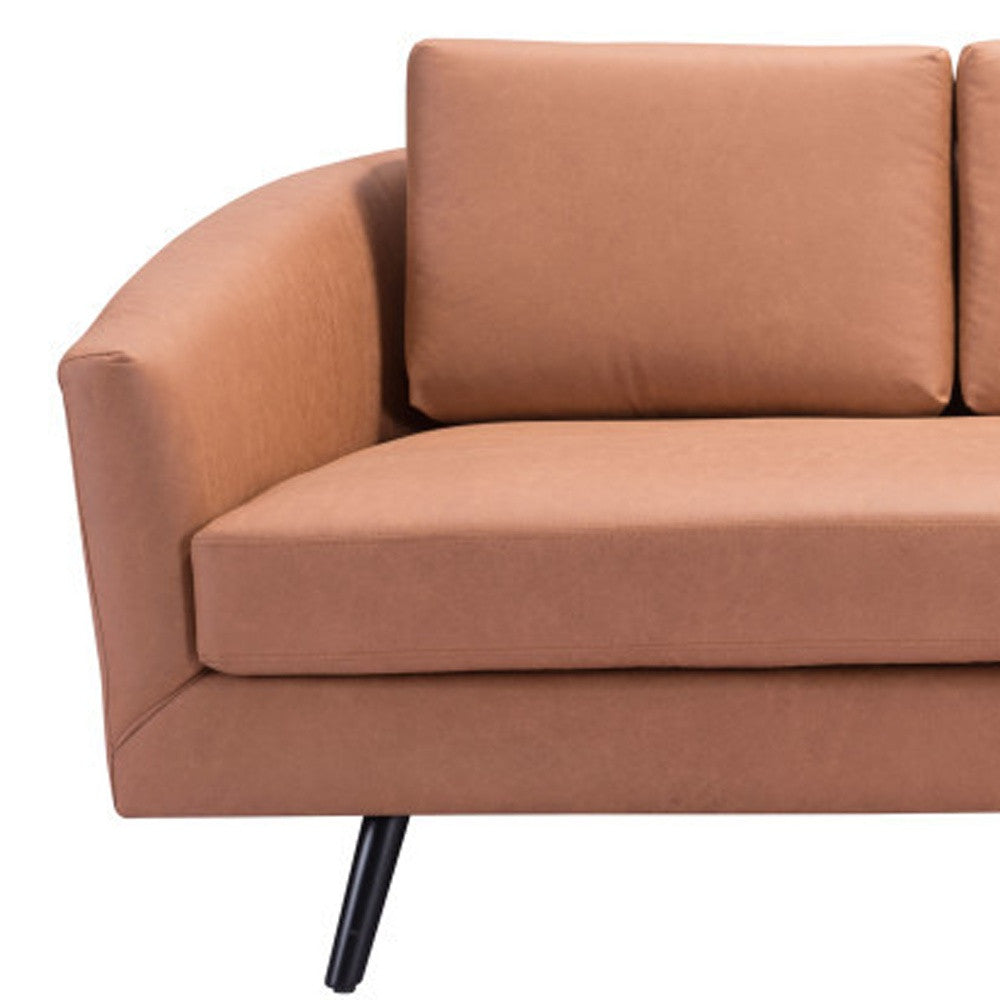 The Harrow – Brown Faux Leather Sofa