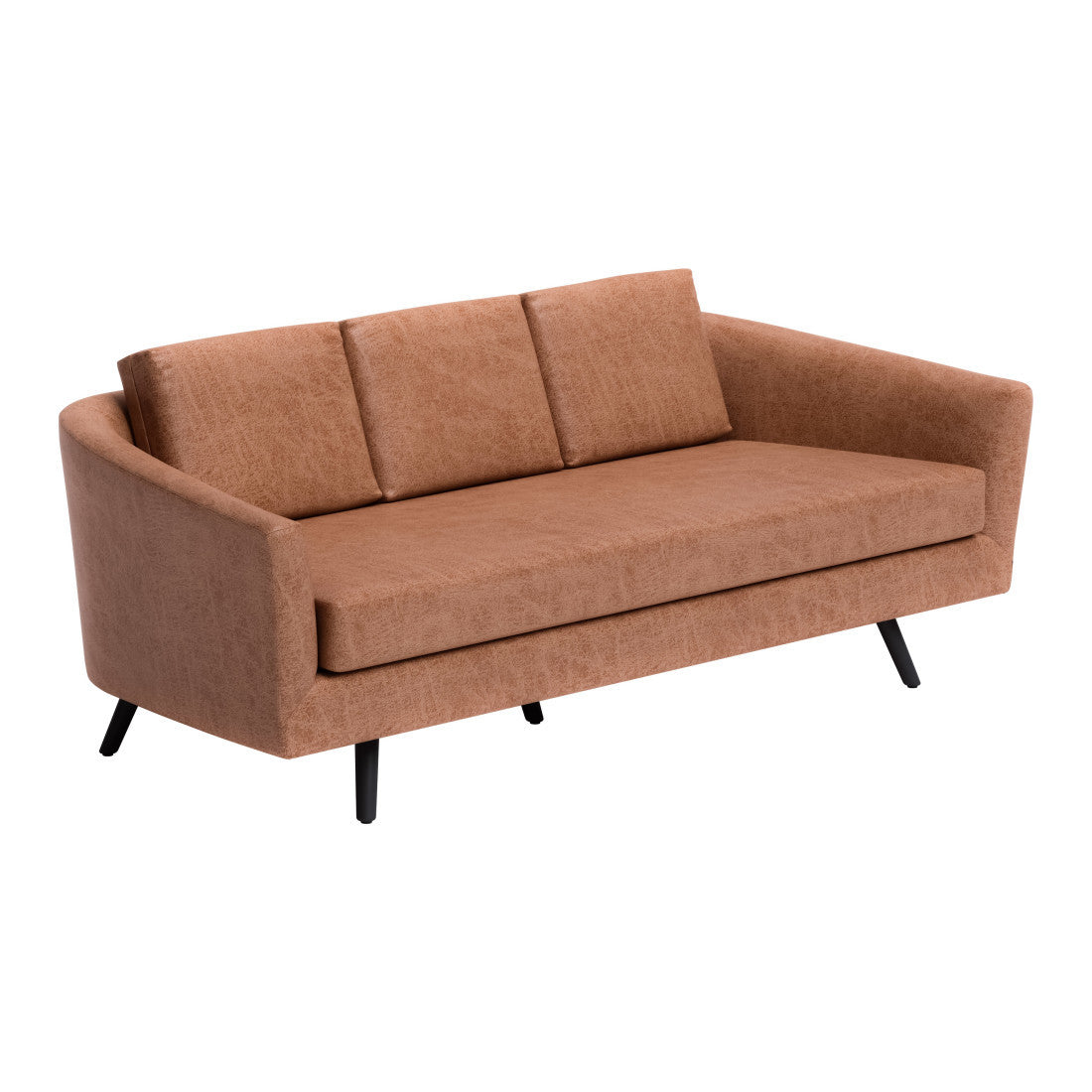 The Harrow – Brown Faux Leather Sofa