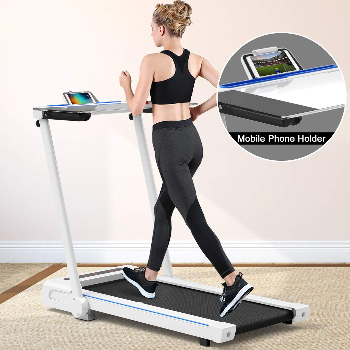 Goplus 3 in 1 Under Desk Treadmill Walking Pad with Removable Desktop